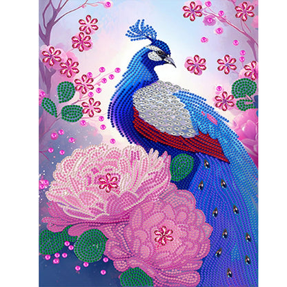 Gorgeous Peacock - Special Shaped Drill Diamond Painting 30*40CM