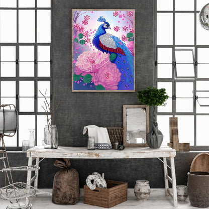 Gorgeous Peacock - Special Shaped Drill Diamond Painting 30*40CM