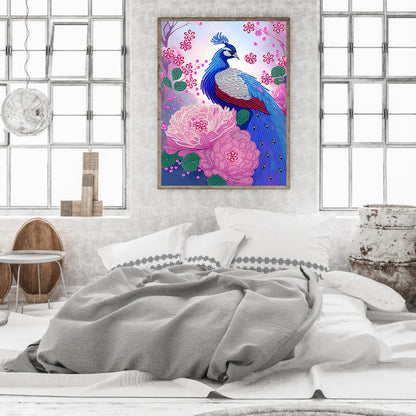 Gorgeous Peacock - Special Shaped Drill Diamond Painting 30*40CM