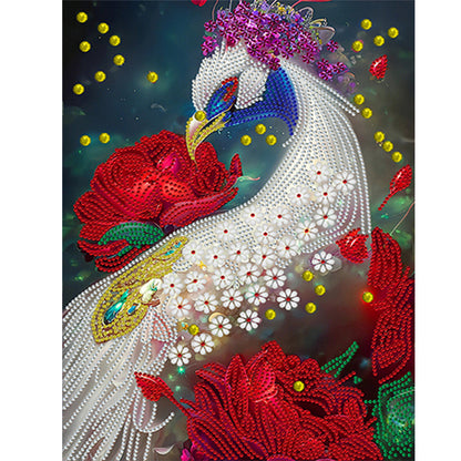 Gorgeous Peacock - Special Shaped Drill Diamond Painting 30*40CM