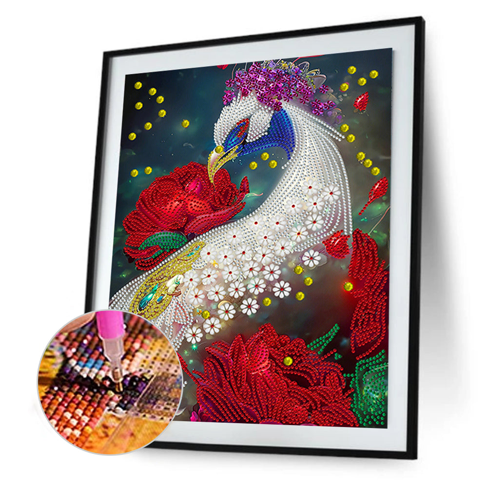 Gorgeous Peacock - Special Shaped Drill Diamond Painting 30*40CM