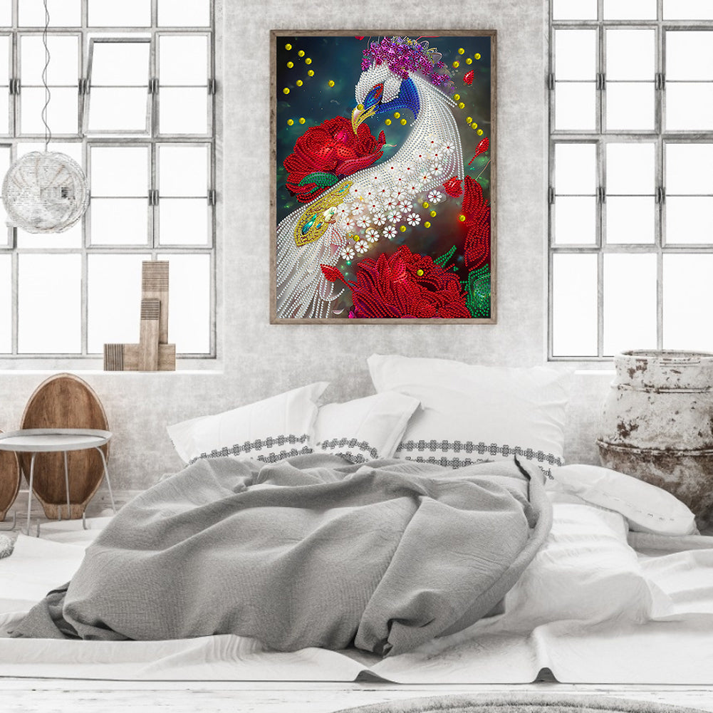 Gorgeous Peacock - Special Shaped Drill Diamond Painting 30*40CM