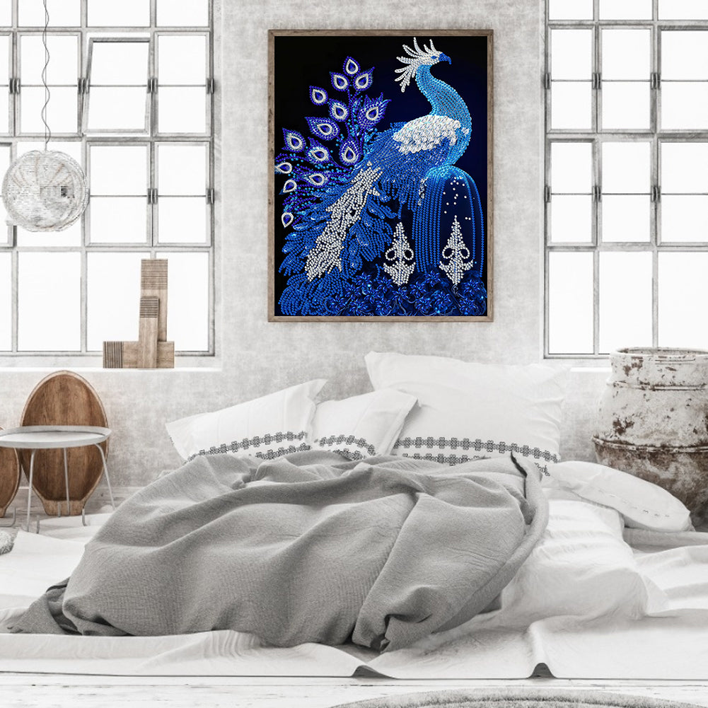 Gorgeous Peacock - Special Shaped Drill Diamond Painting 30*40CM