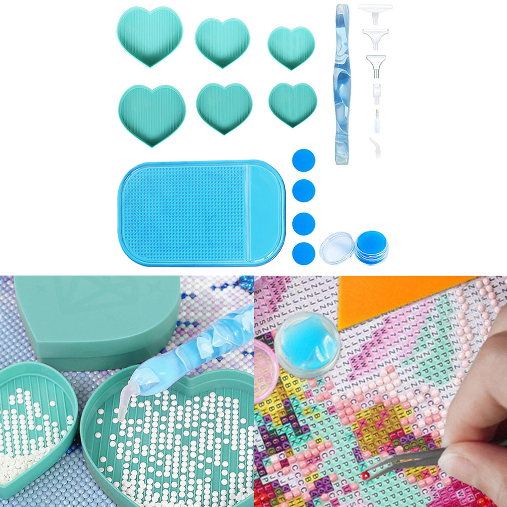 DIY Bead Sorting Trays Handmade Heart Shape Diamond Art Tool Portable Arts Craft