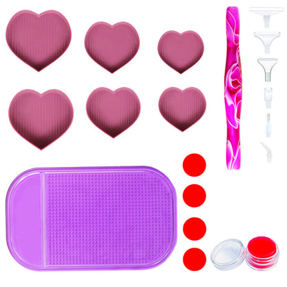 DIY Bead Sorting Trays Handmade Heart Shape Diamond Art Tool Portable Arts Craft