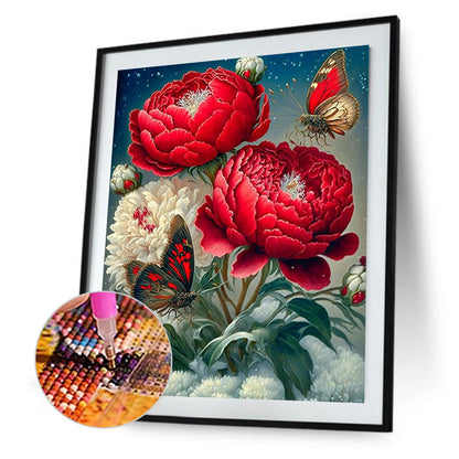 Hibiscus Jade Butterfly - Full Square Drill Diamond Painting 40*50CM