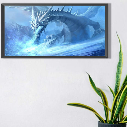 Blue Pterosaur - Full Round Drill Diamond Painting 80*40CM