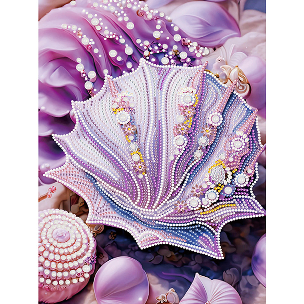 Fantasy Purple Shell - Special Shaped Drill Diamond Painting 30*40CM