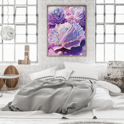 Fantasy Purple Shell - Special Shaped Drill Diamond Painting 30*40CM