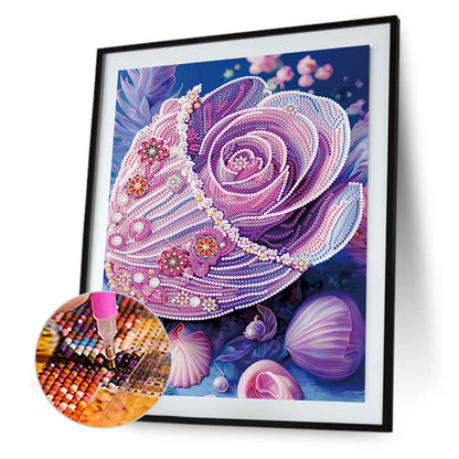 Fantasy Purple Shell - Special Shaped Drill Diamond Painting 30*40CM