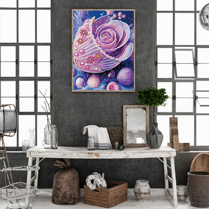 Fantasy Purple Shell - Special Shaped Drill Diamond Painting 30*40CM