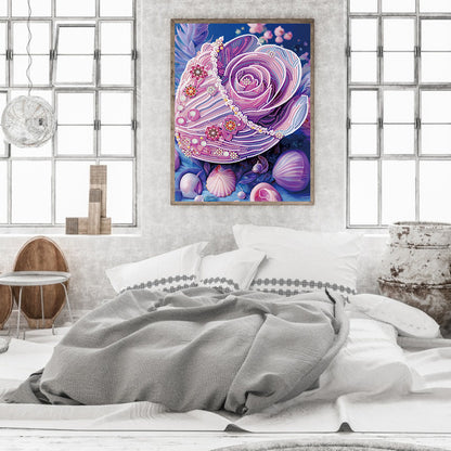 Fantasy Purple Shell - Special Shaped Drill Diamond Painting 30*40CM