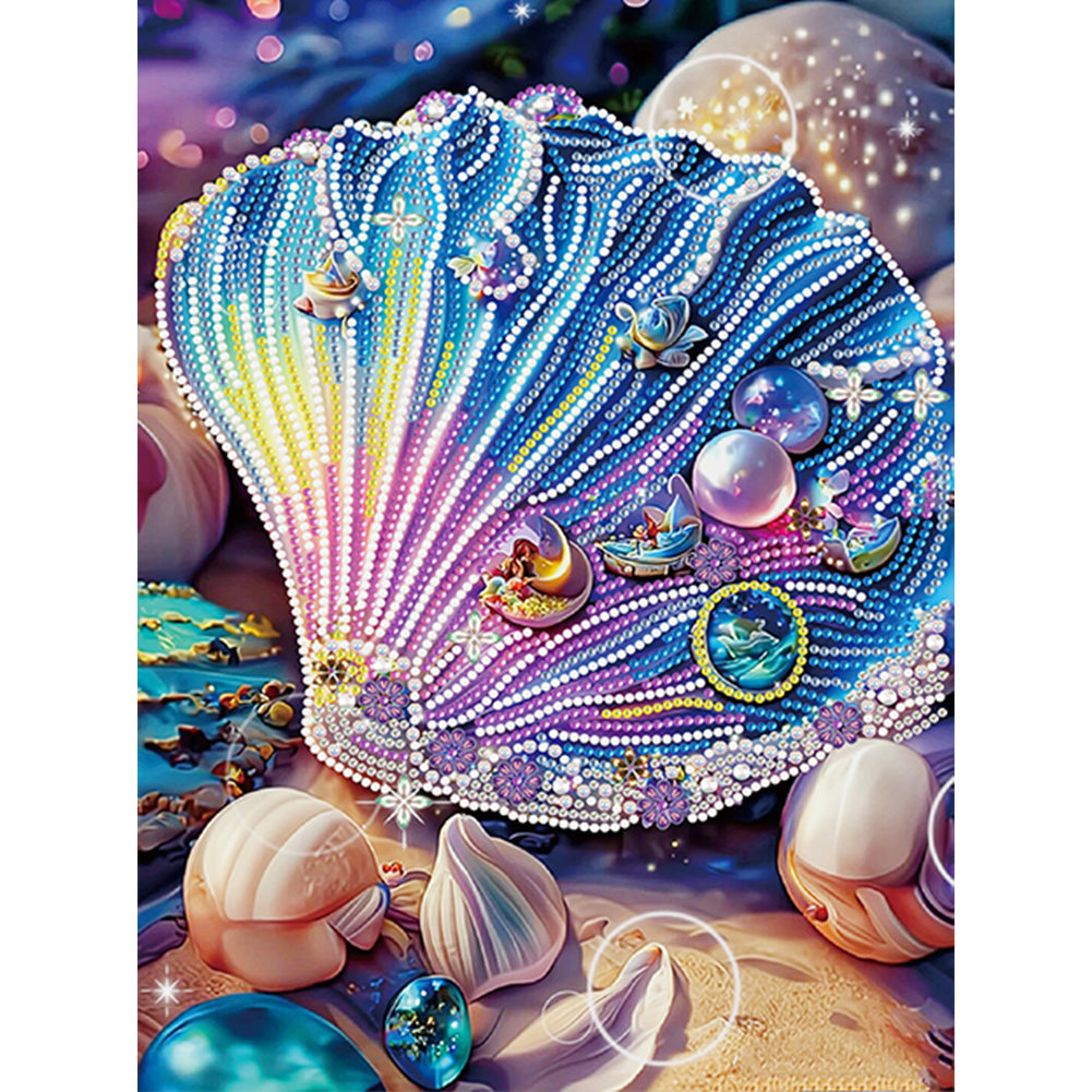 Fantasy Colorful Shells - Special Shaped Drill Diamond Painting 30*40CM