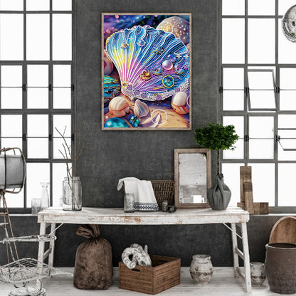 Fantasy Colorful Shells - Special Shaped Drill Diamond Painting 30*40CM
