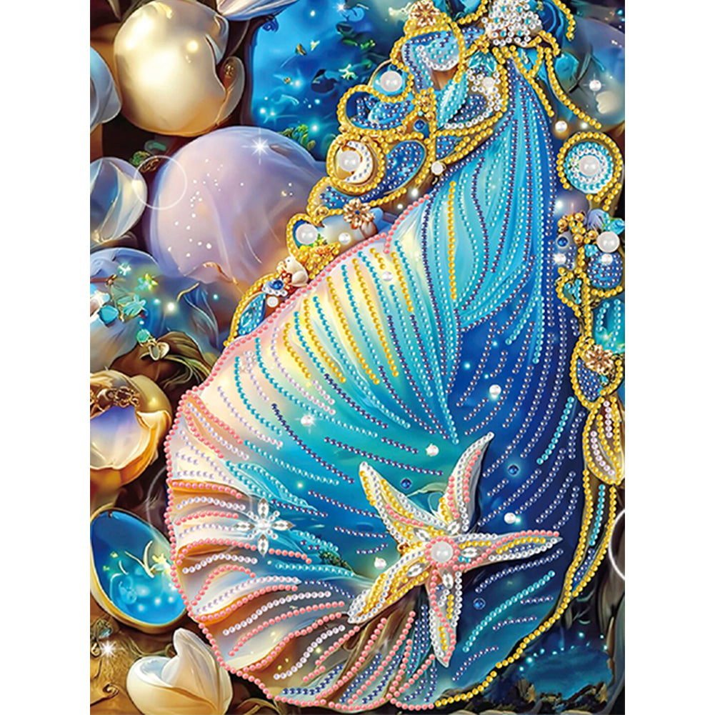 Fantasy Colorful Shells - Special Shaped Drill Diamond Painting 30*40CM