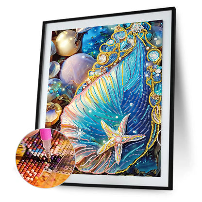 Fantasy Colorful Shells - Special Shaped Drill Diamond Painting 30*40CM