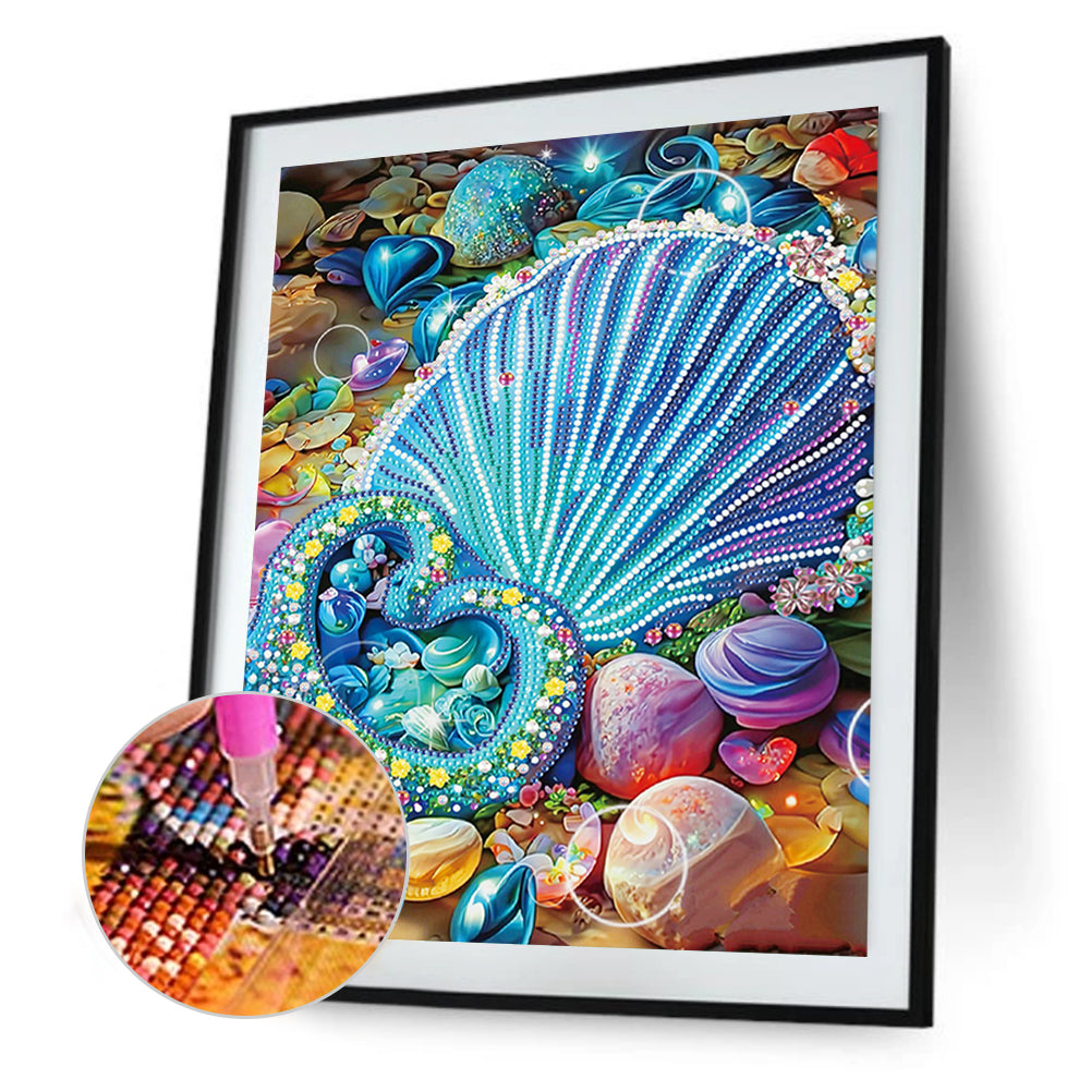 Fantasy Colorful Shells - Special Shaped Drill Diamond Painting 30*40CM