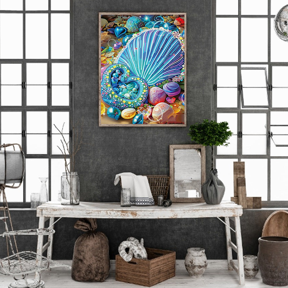 Fantasy Colorful Shells - Special Shaped Drill Diamond Painting 30*40CM