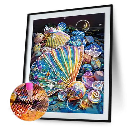 Fantasy Colorful Shells - Special Shaped Drill Diamond Painting 30*40CM