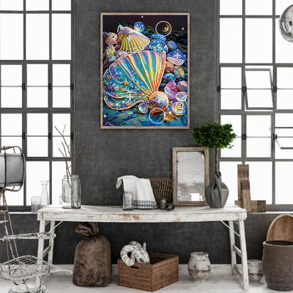 Fantasy Colorful Shells - Special Shaped Drill Diamond Painting 30*40CM