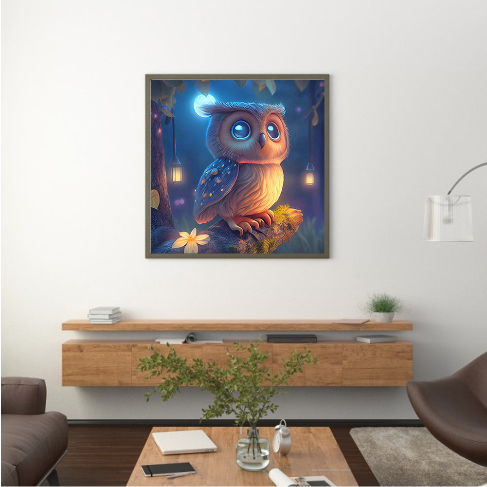 Little Owl - Full Round Drill Diamond Painting 30*30CM