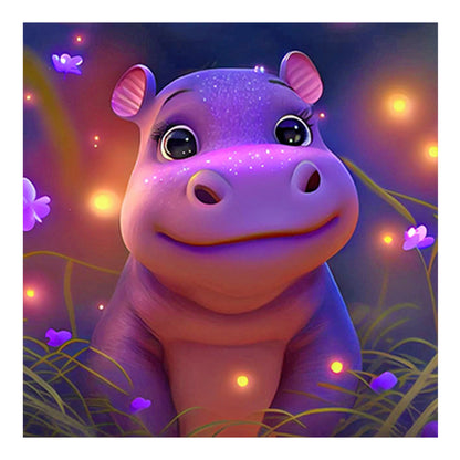 Little Hippopotamus - Full Round Drill Diamond Painting 30*30CM