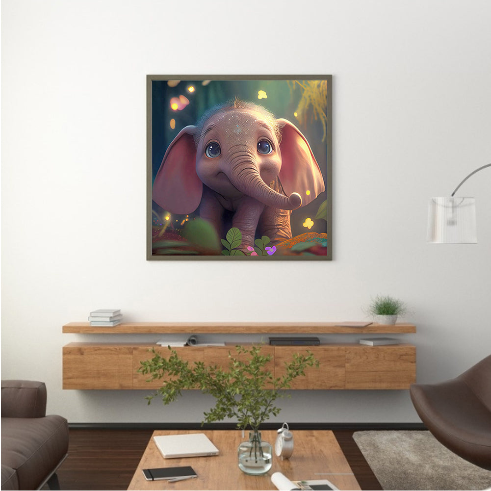 Elephant - Full Round Drill Diamond Painting 30*30CM