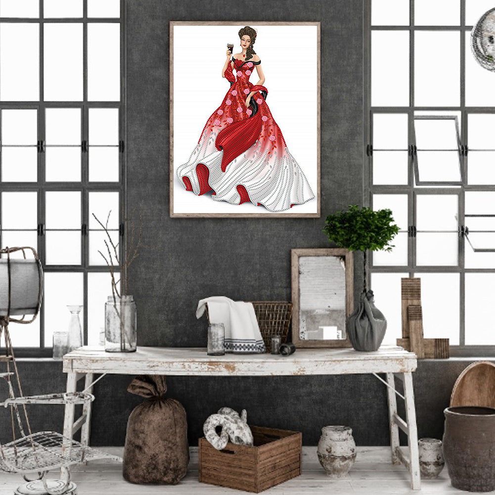 Elegant Lady - Special Shaped Drill Diamond Painting 30*40CM
