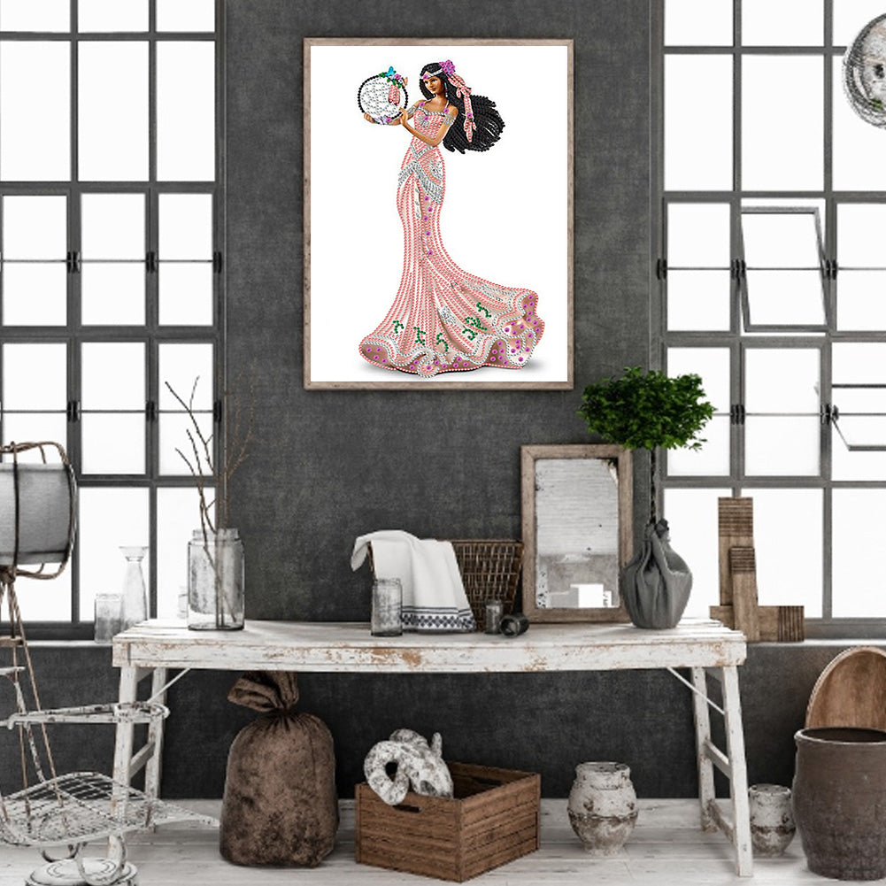 Elegant Lady - Special Shaped Drill Diamond Painting 30*40CM