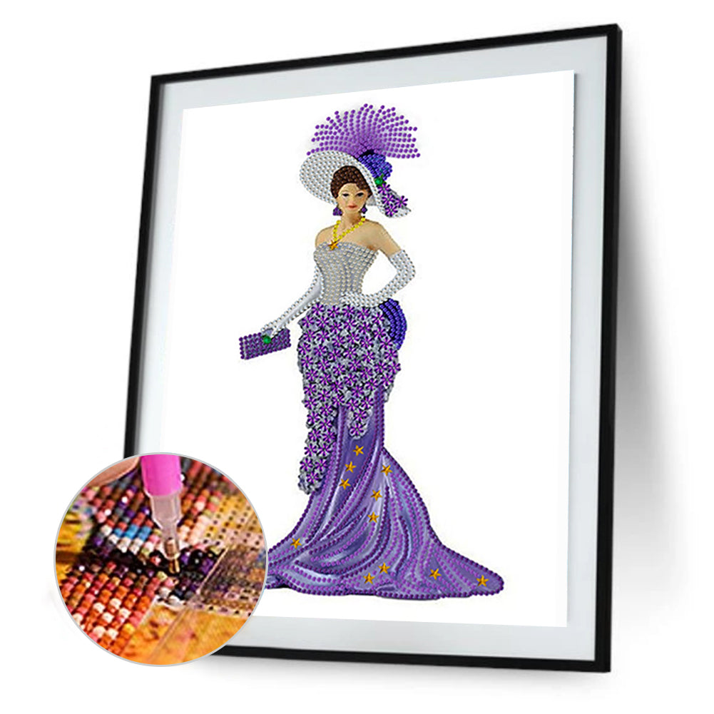 Elegant Lady - Special Shaped Drill Diamond Painting 30*40CM