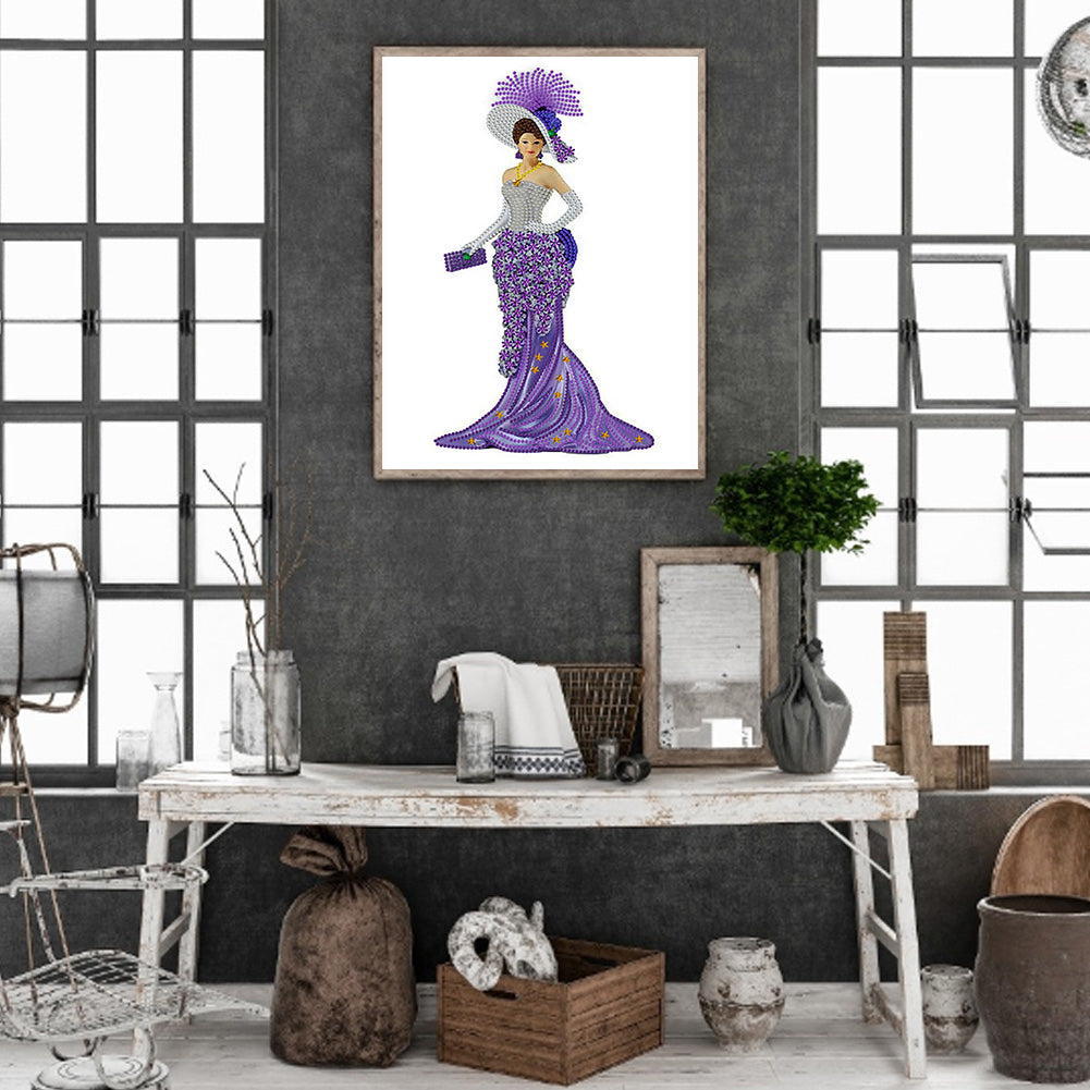 Elegant Lady - Special Shaped Drill Diamond Painting 30*40CM