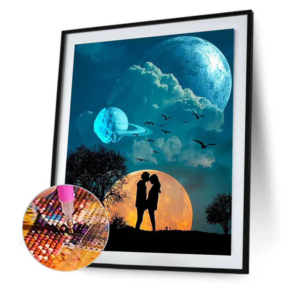 Couple Under The Moon - Full Square Drill Diamond Painting 40*50CM