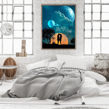 Couple Under The Moon - Full Square Drill Diamond Painting 40*50CM