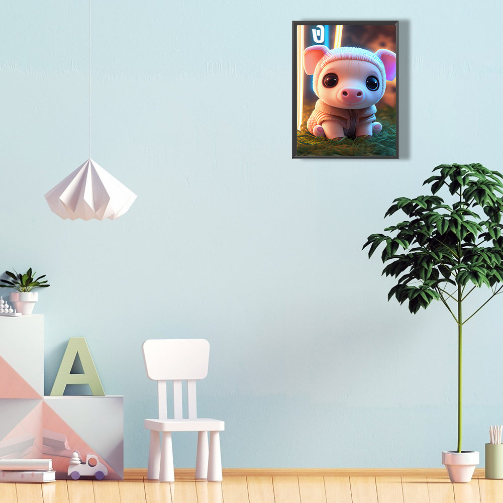 Piggy - Full Round Drill Diamond Painting 30*40CM