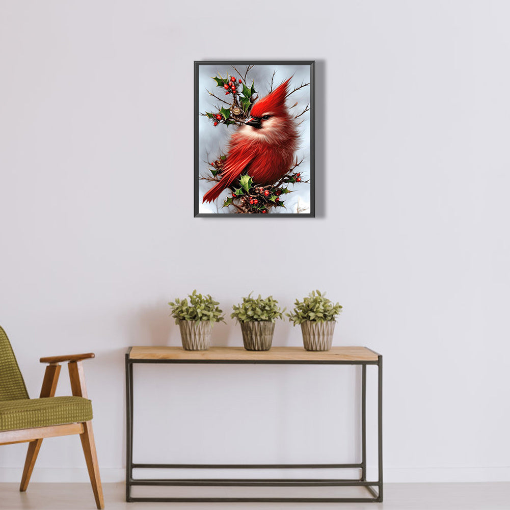 Cardinal Bird - Full Round Drill Diamond Painting 30*40CM