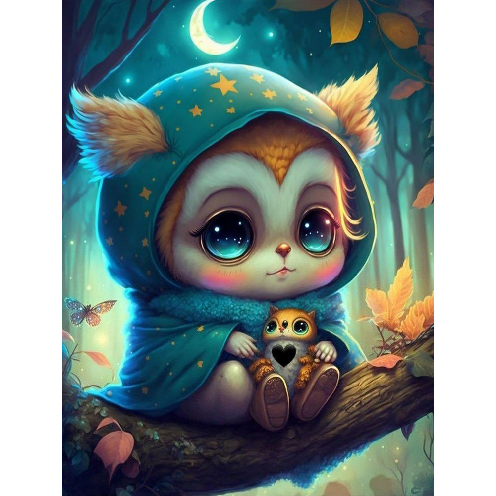 Owl - Full Round Drill Diamond Painting 30*40CM