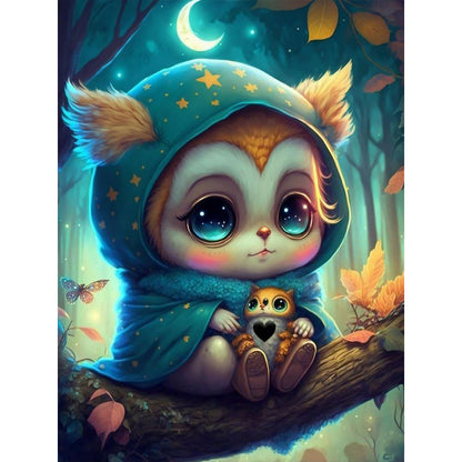 Owl - Full Round Drill Diamond Painting 30*40CM