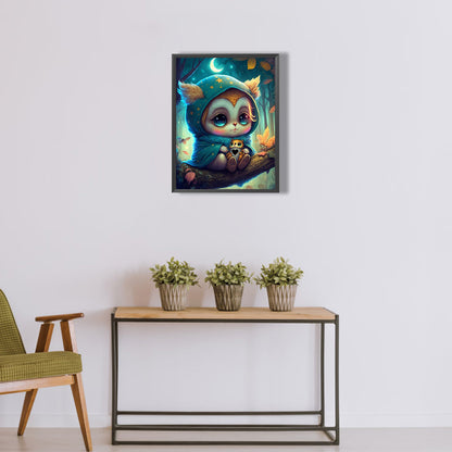 Owl - Full Round Drill Diamond Painting 30*40CM