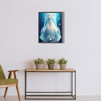 Stunning Wedding Dress - Full Round Drill Diamond Painting 30*40CM