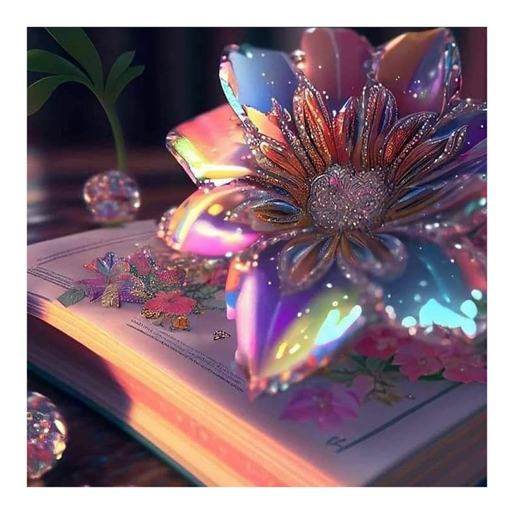Colored Flower Magic Book - Full Round Drill Diamond Painting 30*30CM