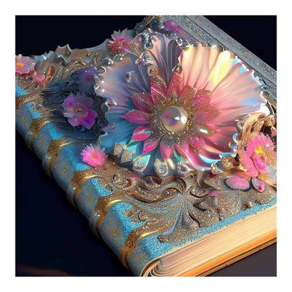 Colored Flower Magic Book - Full Round Drill Diamond Painting 30*30CM