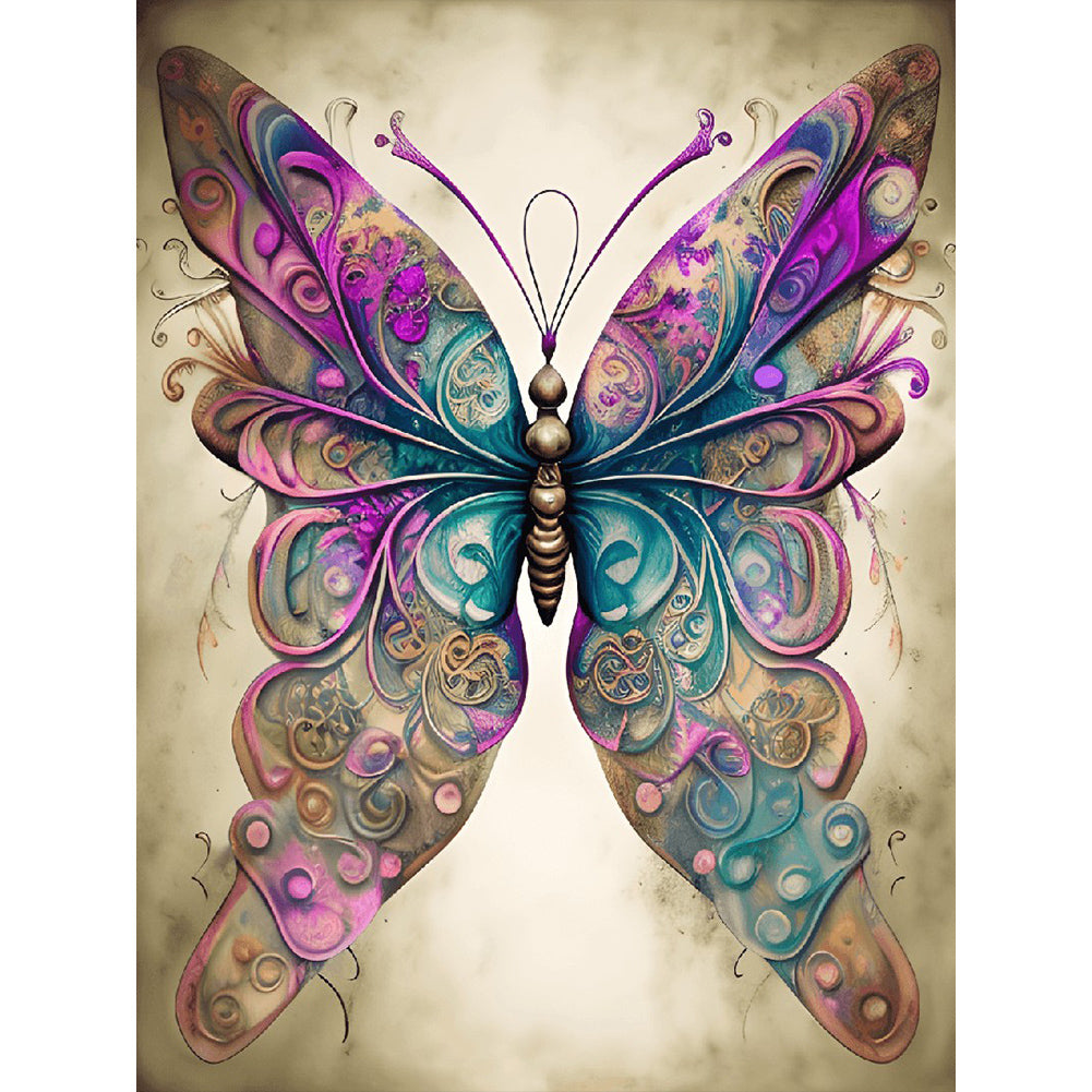 Butterfly Dragonfly - Full Round Drill Diamond Painting 30*40CM