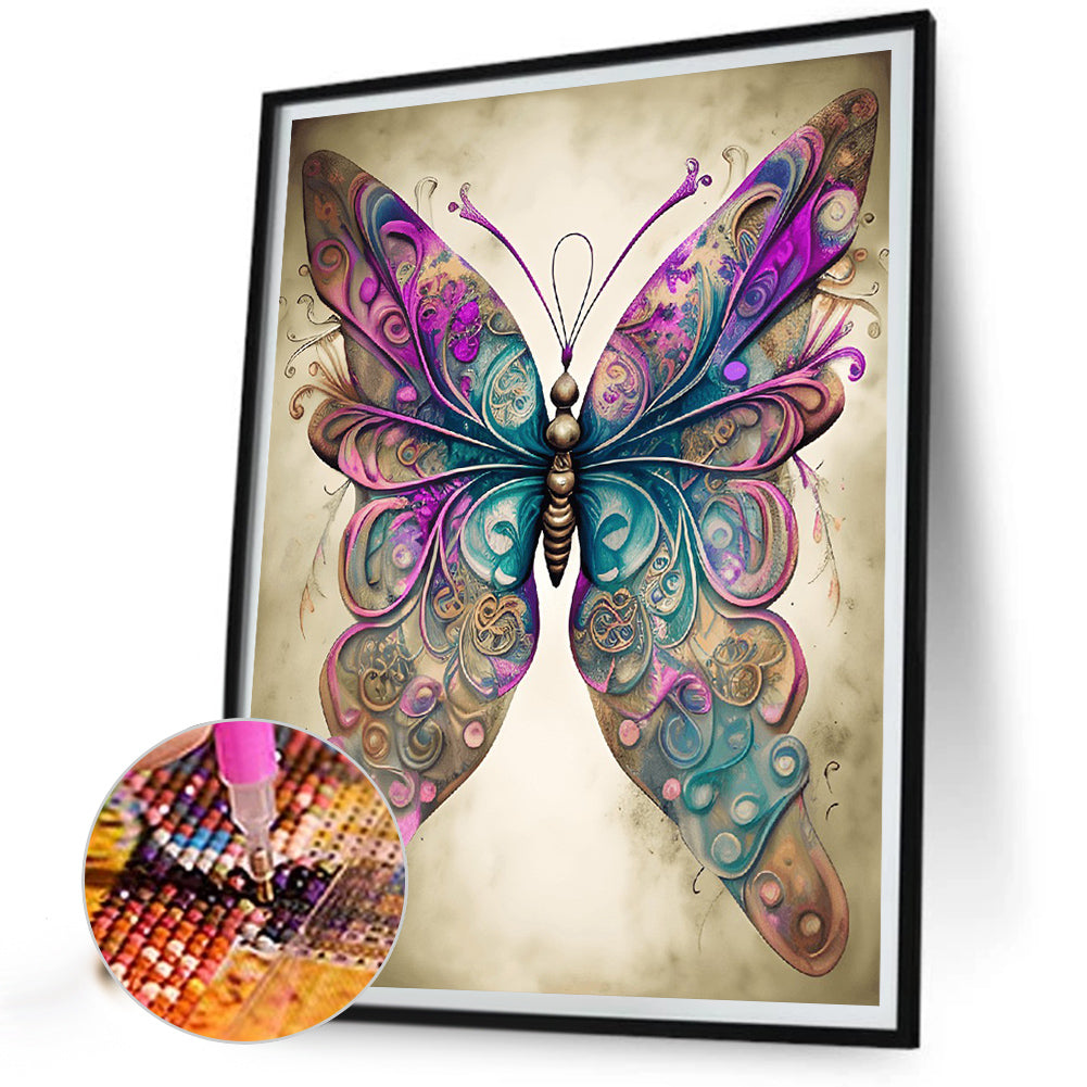 Butterfly Dragonfly - Full Round Drill Diamond Painting 30*40CM