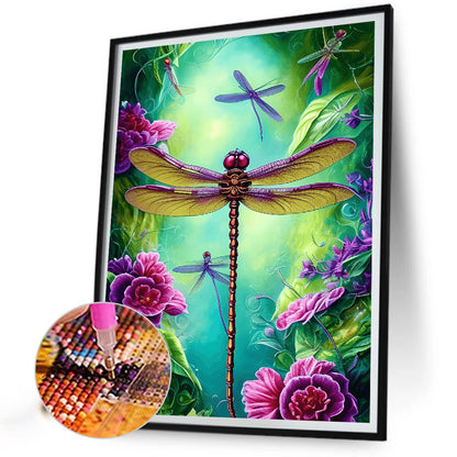 Butterfly Dragonfly - Full Round Drill Diamond Painting 30*40CM