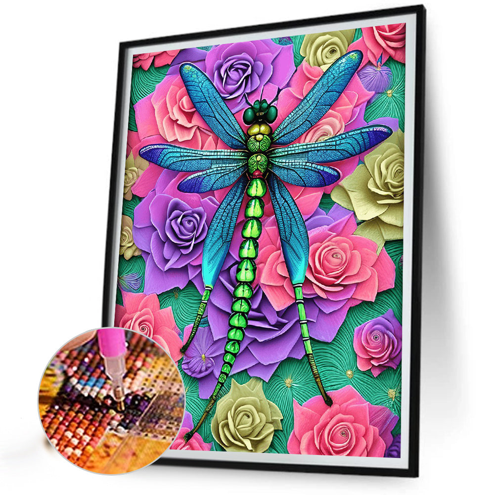 Butterfly Dragonfly - Full Round Drill Diamond Painting 30*40CM