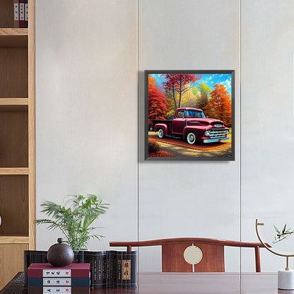 Red Classic Car - Full Round Drill Diamond Painting 30*30CM