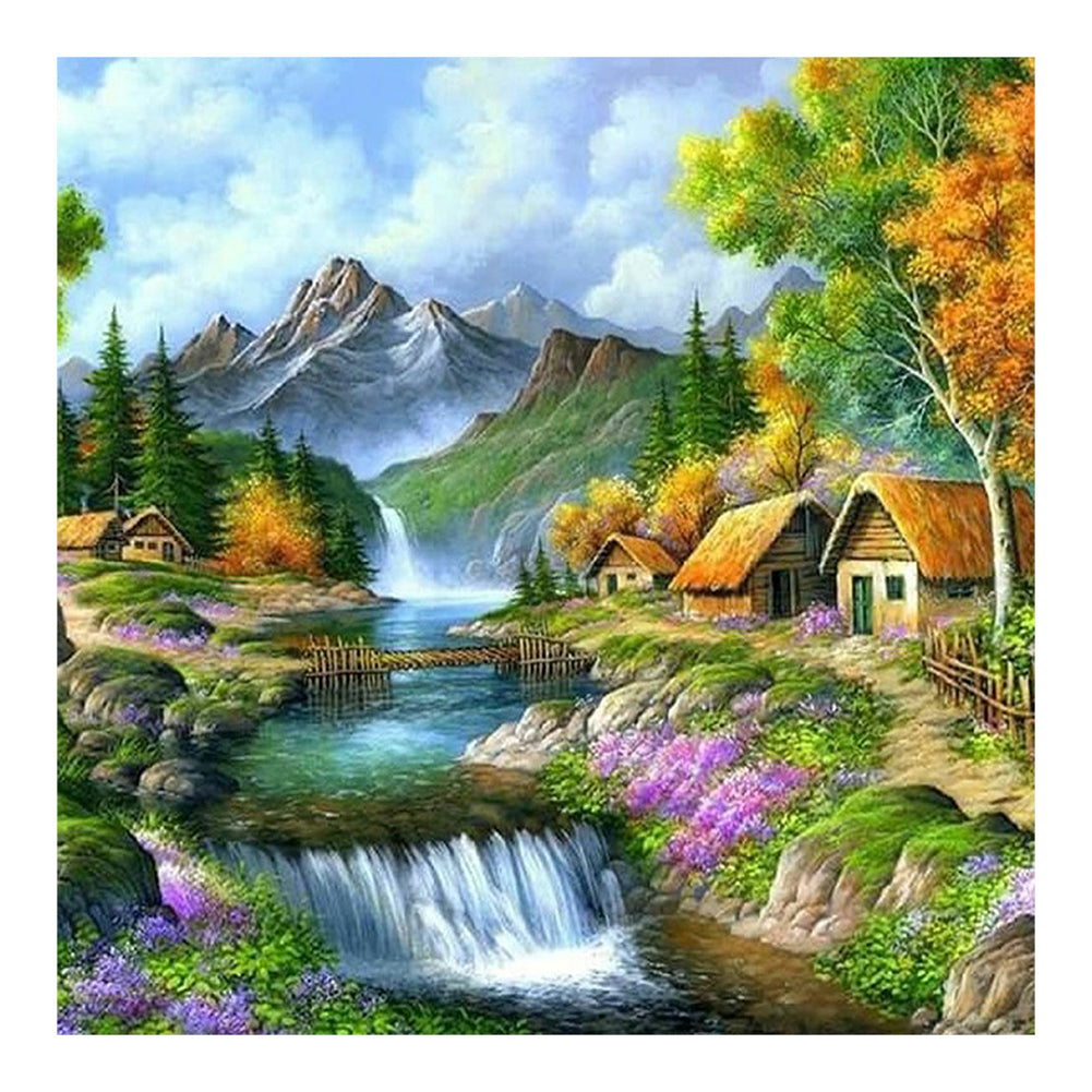 Outdoor Garden-O650*50cm(canvas) full-square drill diamond painting