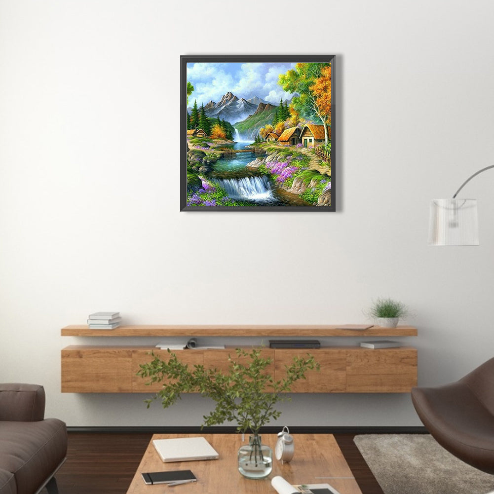 Outdoor Garden-O650*50cm(canvas) full-square drill diamond painting