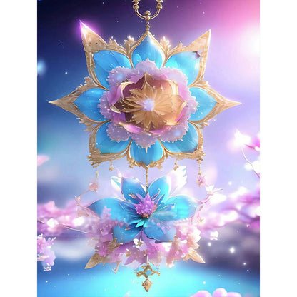 Romantic Flowers Purple Wind Chimes - Full Round Drill Diamond Painting 30*40CM