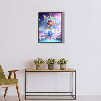 Romantic Flowers Purple Wind Chimes - Full Round Drill Diamond Painting 30*40CM